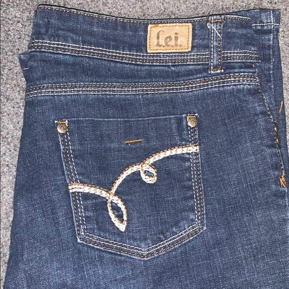 LEI juniors hip hugger flare jeans